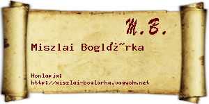 Miszlai Boglárka névjegykártya